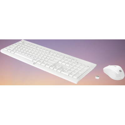 Комплект безжична клавиатура и мишка HP C2710, бял, 2.4 GHz, USB