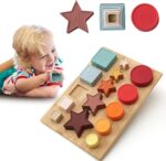 Бебешки меки играчки за подреждане на блокчета Nesting Shape Sorter Let's make