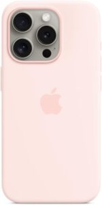 Предпазен калъф Apple Silicone Case with MagSafe за iPhone 15 Pro Max, Light Pink