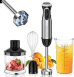 Ръчен блендер от неръждаема стомана Bonsenkitchen, стиков блендер 4 в 1 1000w