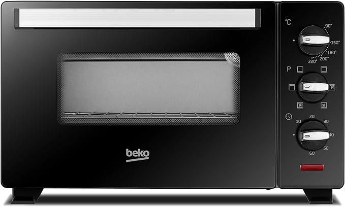 18964.jpg Beko - BMOF19B - Електрическа фурна, Готвене с вентилатор, 19 литра, 1380 W, 3 функции, 60 минути таймер, температура до 220° - черна, 47,4 x 28,3 x 28,3 cm, 6,5 kg Превъртете върху изображението, за да го увеличите Beko - BMOF19B - Електрическа фурна, Готвене с вентилатор - Image 1