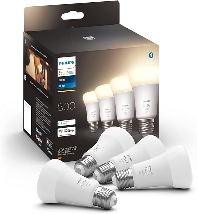 19839.jpg Комплект лампи Philips Hue White E27 9W/800lm WW (929001821625) 4бр. - Image 1