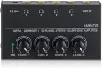 Ултракомпактен 4-канален стерео усилвател за слушалки MICROAMP HA400