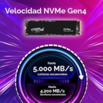 Памет SSD 1TB, Crucial P3 Plus, NVMe, M.2 (2280), скорост на четене 5000MB/s, скорост на запис до 4200MB/s - Image 3