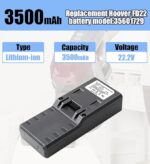 Батерия 3500 mAh за Hoover модел 35601729 B001, съвместима с прахосмукачка Hoover Freedom 2-в-1 22.2V FD22 - Image 4
