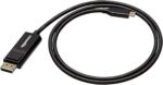 Кабел Amazon Basics USB-C към двупосочен DisplayPort, 3 фута, черен