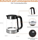 Електрическа кана Amazon Basics, стъклена, 1.7 л - Image 3