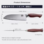 Нож от японска високовъглеродна стомана 10Cr15Mov Нож SHAN ZU Santoku 18 см - Image 8