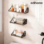3-етажни плаващи рафтове Стенни рафтове от естествено дърво edihome