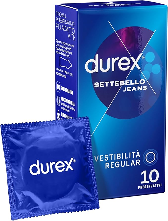 Durex Settebello Jeans Easy-On презервативи 56 мм, 10 презерватива