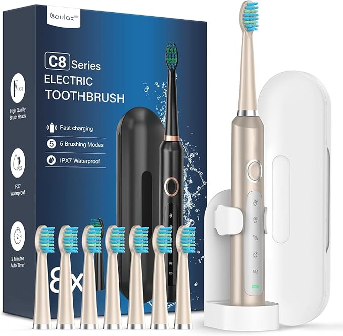 71w9bo-vt6l._ac_sx679_.jpg Електрическа звукова четка за зъби COULAX Electric Sonic - Image 1
