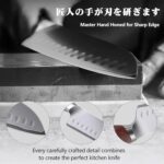 Нож от японска високовъглеродна стомана 10Cr15Mov Нож SHAN ZU Santoku 18 см - Image 4
