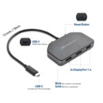 Кабел  USB C хъб с 3X DisplayPort и 100W зареждане за лаптоп - Image 2