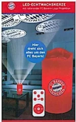 Свещ от истински восък с въртяща се проекция на логото на FCB - Image 3