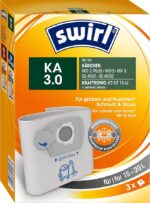 Торбички за прахосмукачка за мокро и сухо почистване Swirl KA 3.0 (опаковка от 3, съвместими с Kärcher WD 3, Shop Vac и други, устойчив на разкъсване полар, 3-слойни) за обем 15-20 литра