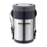Термос за храна Hausberg HB H-1461, 2 литра, 3 отделни съда, Двойна стена, Инокс