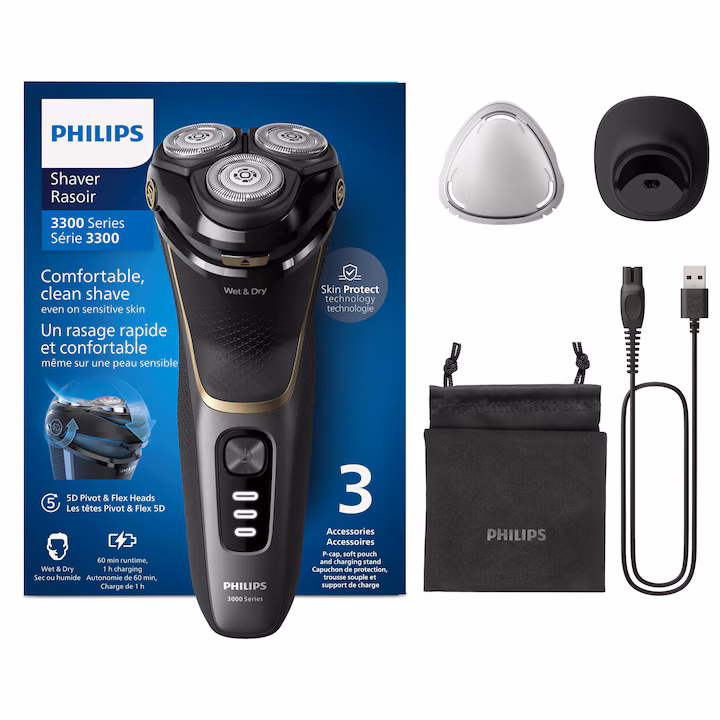 res_4bb00035e1c389f3ac97a8ffa9525630 Електрическа самобръсначка Philips Series 3000 за мокро и сухо бръснене - Image 1